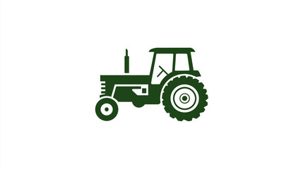 Obraz premium Green Tractor Icon, for Agriculture & Farming Design
