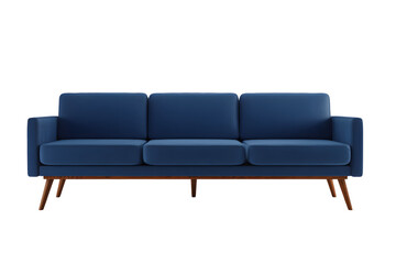 Obraz premium Three-seater couch in a deep blue hue.