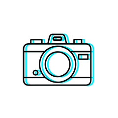 Futuristic Neon Camera Line Art Illustration