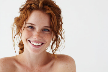 closeup of joyful face with glowing skin postworkout radiating happiness and achievement