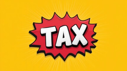The word "TAX" symbolizing U.S. tax policy toward other countries around the world, concept of import control, tariffs, and trade barriers.