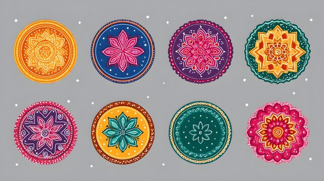 Rangoli con set in vector format