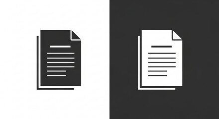 Two Simple Document Icons on Contrasting Backgrounds.