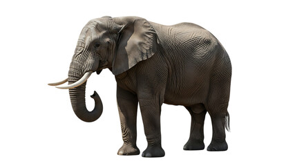 Fototapeta premium Majestic African Elephant Isolated on Transparent Background Majestic Wildlife Creature Representing Strength and Wisdom