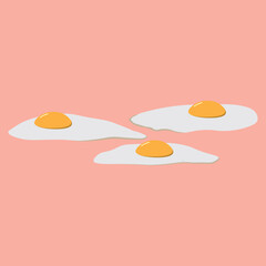 Vector illustration. Seamless pattern of fried eggs on background.