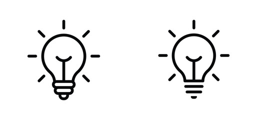 Lightbulb icon. Bulb lamp icons set vector. Idea symbol vector