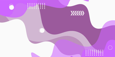 Wavy Abstract Purple Background with Halftone Dots and Circle Elements – Vector Design Template