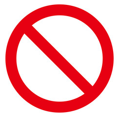 赤い禁止を示すアイコン