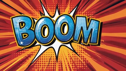 BOOM text effect comic book explosion - Powered by Adobe