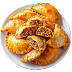 Delicious Golden Brown Empanadas on a White Plate Ready to Enjoy