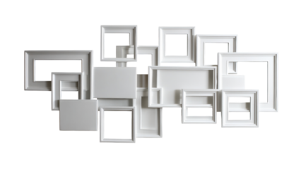 Modern White Photo Frame Arrangement for Creative Displays