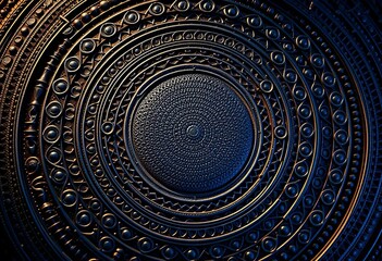 Intricate, dark circular design with subtle texture variations,  dark,  texture