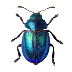 Vibrant Blue Green Beetle Specimen Close-Up on Black Background