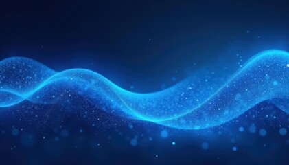 Fototapeta premium Glowing blue wave abstract background, dark textured header , abstract, modern