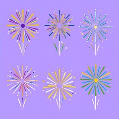 Colorful firework bursts