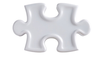 Obraz premium White Puzzle Piece on Transparent Background for Design Projects
