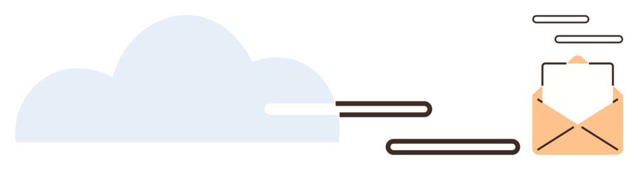 Obraz premium Envelope and cloud showing seamless email transmission. Ideal for communication, email, cloud service, speed, technology, innovation, efficient connection. Simple flat metaphor