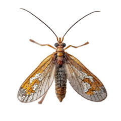 Detailed Close-Up of a Colorful Moth with Intricate Wing Patterns
