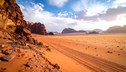 Naklejka premium Dramatic desert landscape