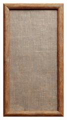 Rustic Wooden Frame with Natural Fabric Background for Art Display