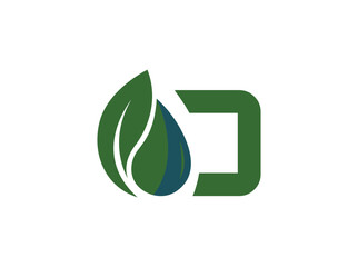 Modern agriculture logo featuring a stylized green leaf and field lines forming a circular shape. Represents sustainable farming, organic food, and eco-friendly practices. Perfect for agribusiness,  O
