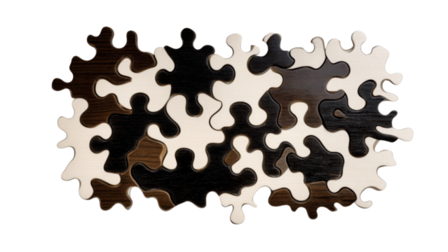 Abstract Puzzle Pieces in Black and White Design for Creative Projects
