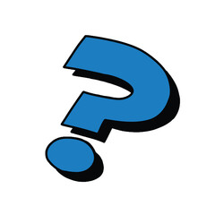 comic effect blue question mark