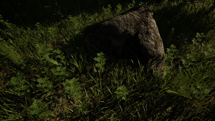 自然の風景　緑に抱かれし記憶の石