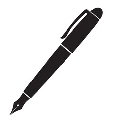 Fototapeta premium Classic fountain pen silhouette for writing and education