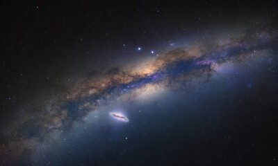 Fototapeta premium Stunning Celestial Panorama Milky Way Galaxy and Distant Stars