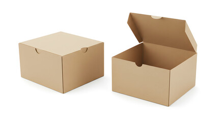 Fototapeta premium Disposable Plastic or Cardboard Box – White Background Composition 