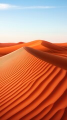 Serene desert landscape with undulating orange sand dunes