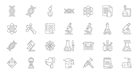 Discover cutting-edge science and research icons for innovative projects and presentations