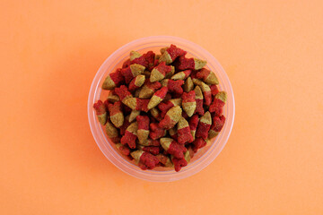 Portion with dry cat food