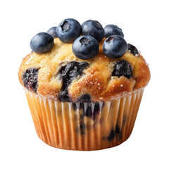Freshly Baked Blueberry Muffin with Juicy Blueberries on Top