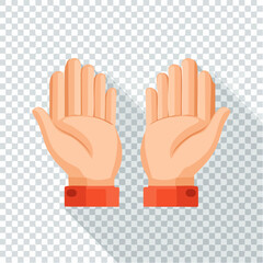 Obraz premium 両手を広げるジェスチャーのシンプルな背景透過ベクター素材