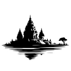 Silhouette of temple monument