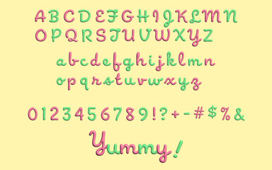 Alphabet & Numbers in Cute 3D Style