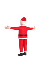 Cartoon Santa Claus back view