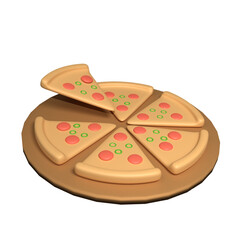 Pizza 3D Illustration