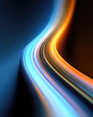 Abstract, vibrant, curved light trails