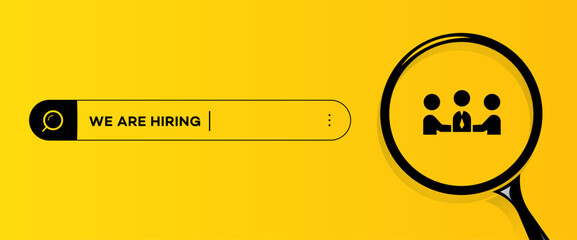 Obraz premium We Are Hiring Yellow Search Bar Graphic