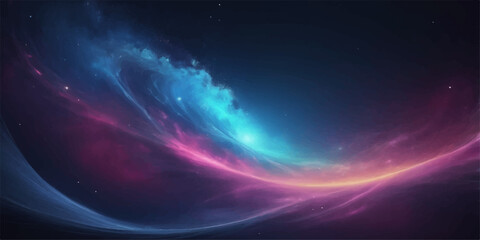 Abstract glowing space background with stars galaxy and nebula in dark blue night sky © Rupa