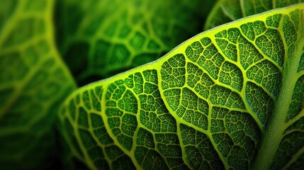 Close-up view of intricate leaf vein patterns.