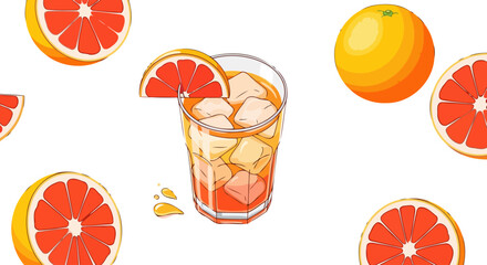 refreshing grapefruit cocktail summer drink recipe illustration