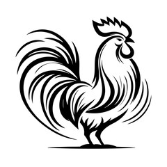 Minimalist Rooster Silhouette Logo