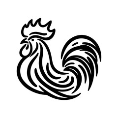 Minimalist Rooster Silhouette Logo