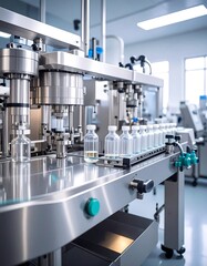 Automated bottling line in a modern facility