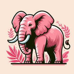 Naklejka premium premium vector illustration of pink elephant