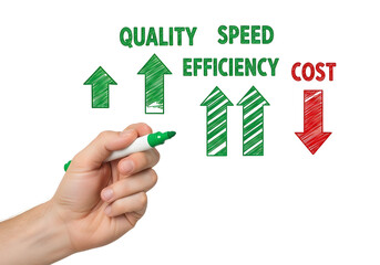 Fototapeta premium Enhancing Business Efficiency Reducing Costs While Improving Quality and Speed